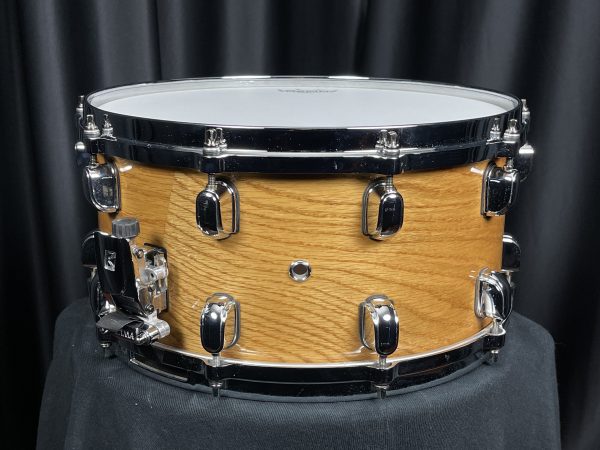 Tama Used BB 7x14 Snare Drum Gloss White Oak Side View