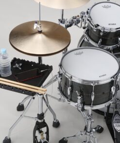 Tama TAT10 accessory tray shown in use on hi hat stand.