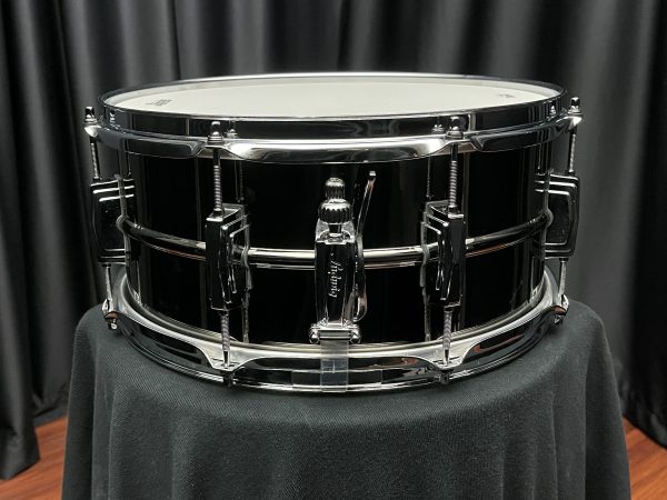 Ludwig Black Beauty 8 lug 6.5x14 brass snare drum throw off