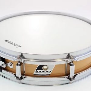 Ludwig 3x13 Maple Basswood piccolo snare drum natural finish top view