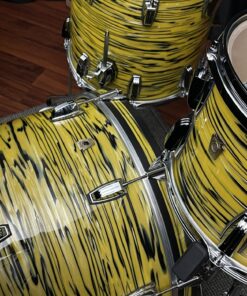 Ludwig USA Classic Maple Downbeat Lemon Oyster 3pc Kit 12, 14, 20 5 ludwig usa classic maple downbeat drum set in lemon oyster wrap twelve inch tom fourteen inch floor tom and twenty inch bass drum from top