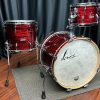 Sonor Vintage Series in Vintage Red Oyster eight by twelve tom twelve by fourteen floor tom fourteen by twenty bass drum Made in Germany
