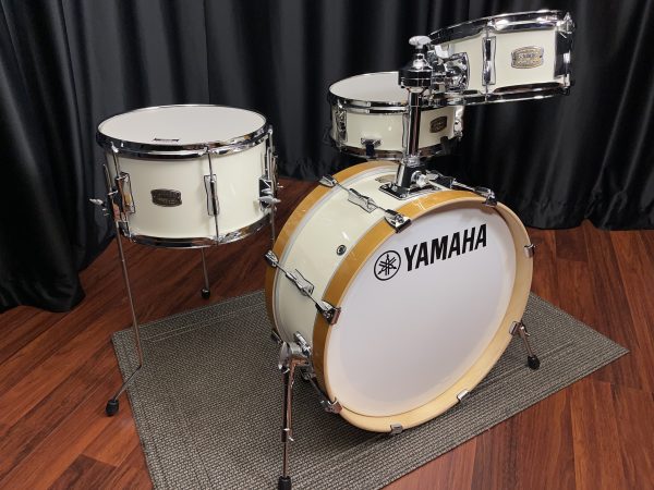 Yamaha Stage Custom Hip four piece drum set in Classic White finish