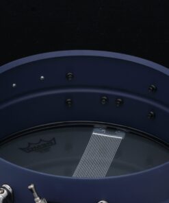 Tama Limited Edition Lil John Roberts snare drum five point five by fourteen inch snare drum only one hundred fifty worldwide deep blue anodized finish with black nickel hardware showing interior of drum