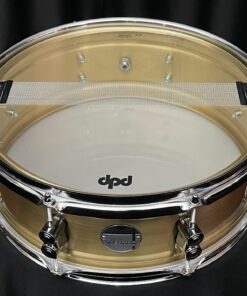 PDP Dual-beaded 1mm Natural Satin Brushed Brass five by fourteen Snare Drum snare side