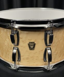Ludwig classic maple six point five by fourteen snare drum with birdseye inner and outer plies in natural gloss finish