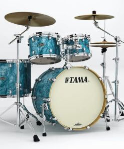 Tama starclassic walnut birch four piece set in turquoise pearl with chrome hardware