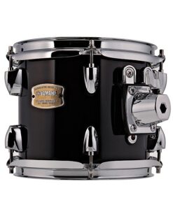 Yamaha eight inch diameter by seven inch deep stage custom birch tom with chrome hardware in raven black lacquer finish