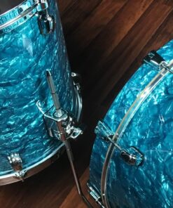 Tama walnut birch turquoise pearl close up of finish