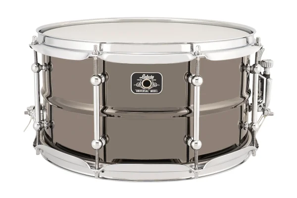 ludwig seven by thirteen universal brass snare drum with chrome hardware