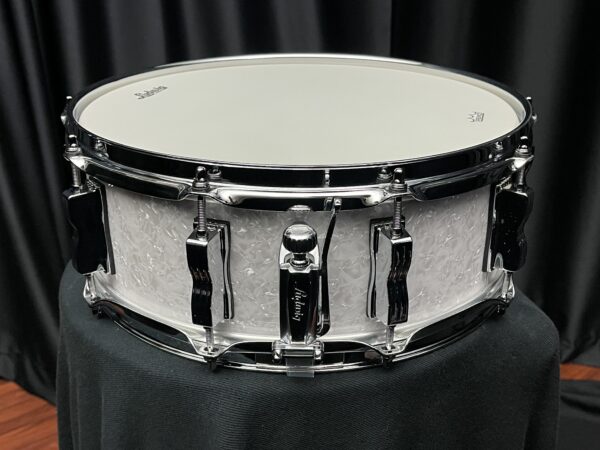 Ludwig USA Classic Maple White Marine Pearl five by fourteen snare drum throw off