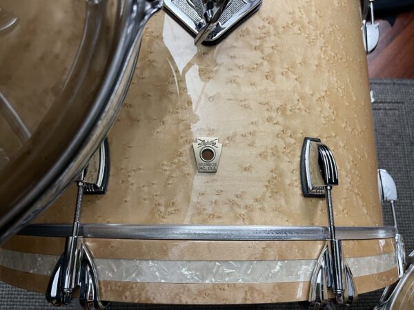 Ludwig Classic Maple Birdseye Downbeat Set Bass Hoop Inlay Detail