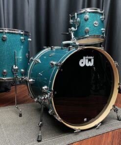 used dw 3 piece teal glass re wrap collector's set twelve, sixteen, twenty two