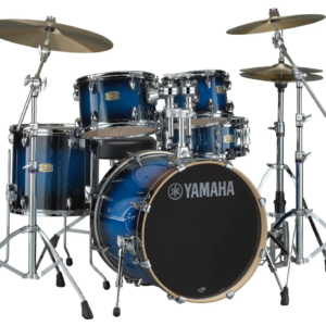 Yamaha stage custom birch 5 piece drum set in deep blue sunburst lacquer