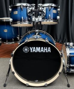 Yamaha Stage Custom Birch Deep Blue Sunburst Five Piece Set with Twenty Inch Bass Drum Front View