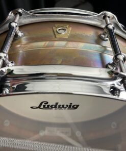 Ludwig five by fourteen raw bronze snare with tube lugs bottom view