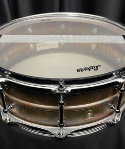Ludwig LB550RT five by fourteen inch raw bronze phonic snare drum with tube lugs made in usa interior view