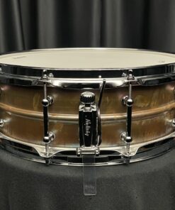Ludwig LB550RT five by fourteen inch raw bronze phonic snare drum with tube lugs made in usa throw off