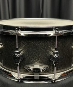 DW Used Snare Drums Performance Series Maple 6.5x14 Pewter Sparkle 6 Used DW Performance six point five by fourteen inch pewter sparkle snare drum snare butt