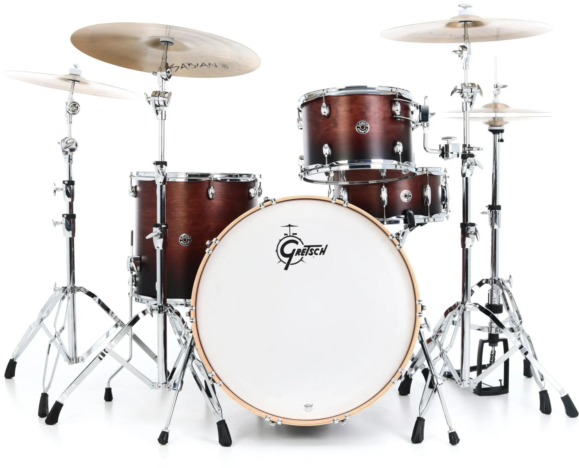Gretsch Drums Catalina Club 4pc Kit 12, 14, 20, and Snare Satin Antique Fade 1 Gretsch Catalina Club 4 piece Shell Pack Satin Antique Fade