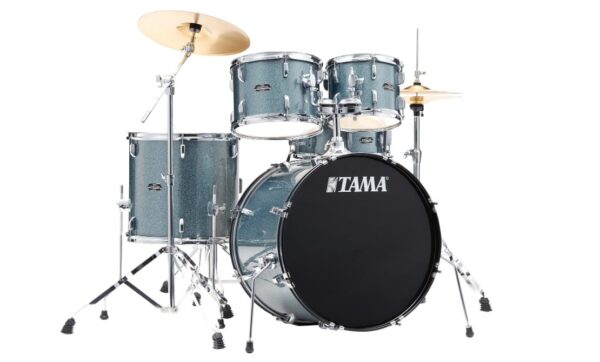 Tama Sea Blue Mist Stagestar five piece set complete with hardware cymbals throne