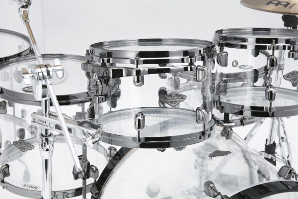 Tama Starclassic Mirage limited 5 piece drum set acrylic close up
