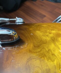 Minor Ding on Bass of Used Mapex Black Panther Velvetone Five Piece Set in Butter Burl Burst Lacquer Finish