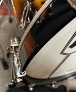 Minor Ding on Bass Hoop of Used Mapex Black Panther Velvetone Five Piece Set in Butter Burl Burst Lacquer Finish