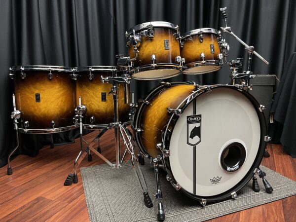 Used Mapex Black Panther Velvetone Five Piece Set in Butter Burl Burst Lacquer Finish