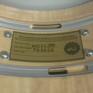 Interior Label with date on 6x14 DW EQ Snare Drum Solid Black