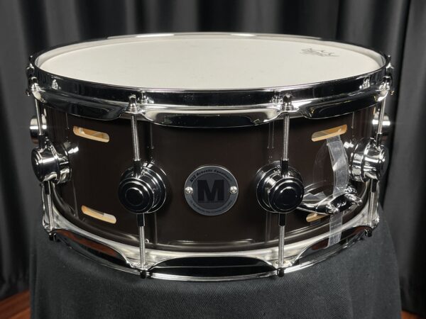 Randall May Badge on DW EQ Snare Drum Solid Black