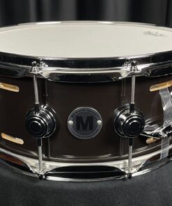 DW Used Drums Rare 6x14 Collector's Maple Solid Black EQ Snare with May 57 Mic 16 Randall May Badge on DW EQ Snare Drum Solid Black