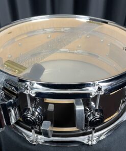 DW Used Drums Rare 6x14 Collector's Maple Solid Black EQ Snare with May 57 Mic 14 Interior of DW EQ Snare Drum Solid Black Showing 57