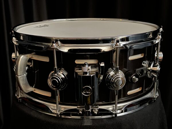Throw Off on DW EQ Snare Drum six by fourteen Solid Black