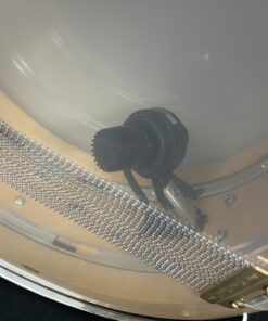DW Used Drums Rare 6x14 Collector's Maple Solid Black EQ Snare with May 57 Mic 15 Interior of DW EQ Snare Drum Solid Black Showing Shure 57 Mic