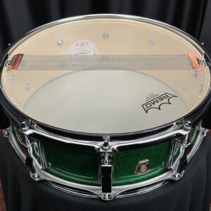 Used Ludwig Classic Maple Green Sparkle Snare Drum Snare Side