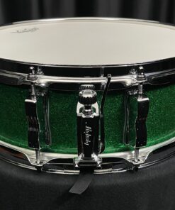 Used Ludwig Classic Maple Green Sparkle Snare Drum Throw Off