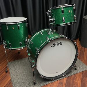 Ludwig Used Classic Maple Pro Beat Set in Green Sparkle Right Side