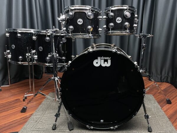 Used DW Collector's Series Set in Black Mirra Lacquer Specialty Front view