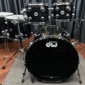 Used DW Collector's Series Set in Black Mirra Lacquer Specialty Alternate Front view