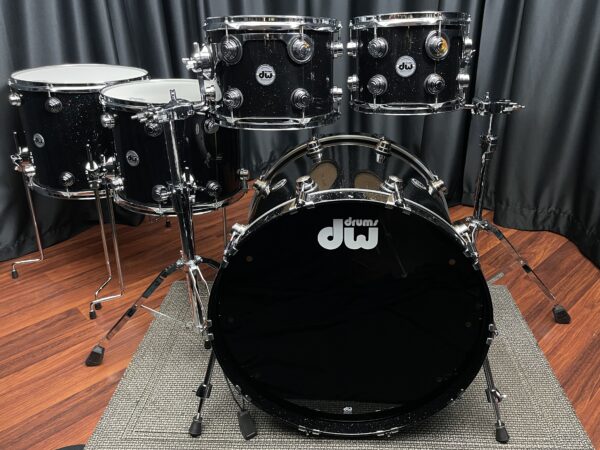 Used DW Collector's Series Set in Black Mirra Lacquer Specialty Alternate Front view