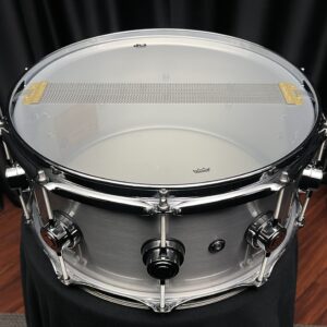 Snare Side of DW Collector's Series 1mm Aluminum Snare Drum six and one half by fourteen
