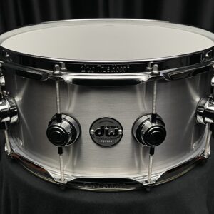 DW Collector's Series 1mm Aluminum Snare Drum six and one half by fourteen front