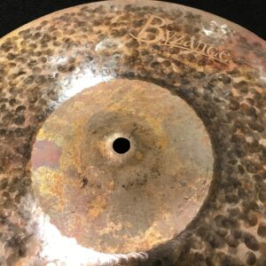 Used Meinl Byzance Extra Dry Medium Hi Hat Cymbal Pair Top View Fourteen inch
