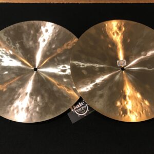 Used Meinl Byzance Extra Dry Medium Hi Hat Cymbal Pair Top View Fourteen inch Underside