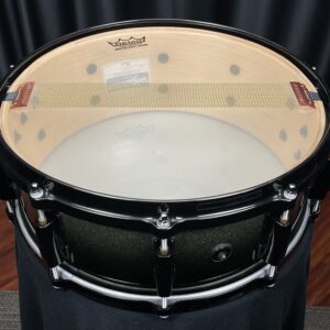 Pearl Masters Maple MCX Used Snare Drum Black Sparkle Fade Five by Fourteen Interior