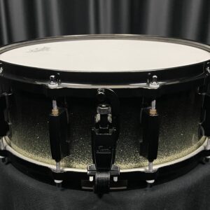 Pearl Masters Maple MCX Used Snare Drum Black Sparkle Fade Five by Fourteen Throw Off
