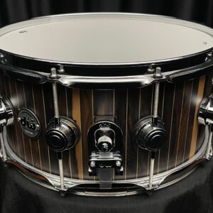 DW Brass Pinstripe Ziracote Limited Snare Drum Mag Throw Off