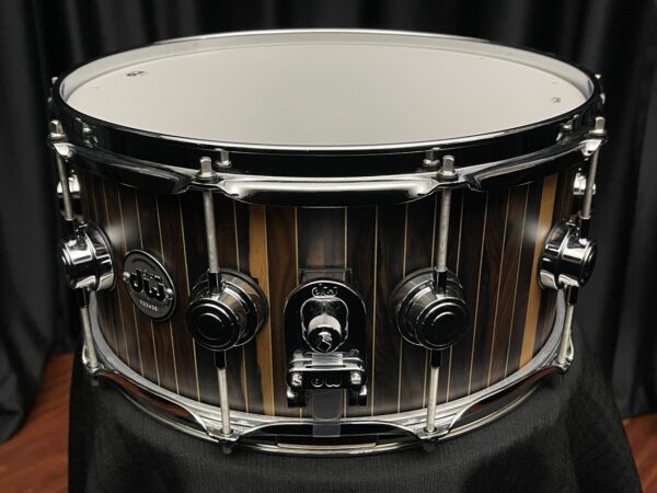 DW Brass Pinstripe Ziracote Limited Snare Drum Mag Throw Off