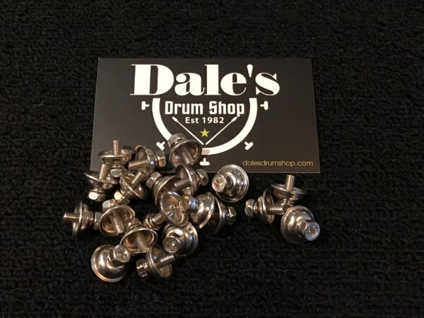 Twenty Pack Snare Lug Mounting Screws 4mm Chrome With Cup Washers For Metal Shell Drums
